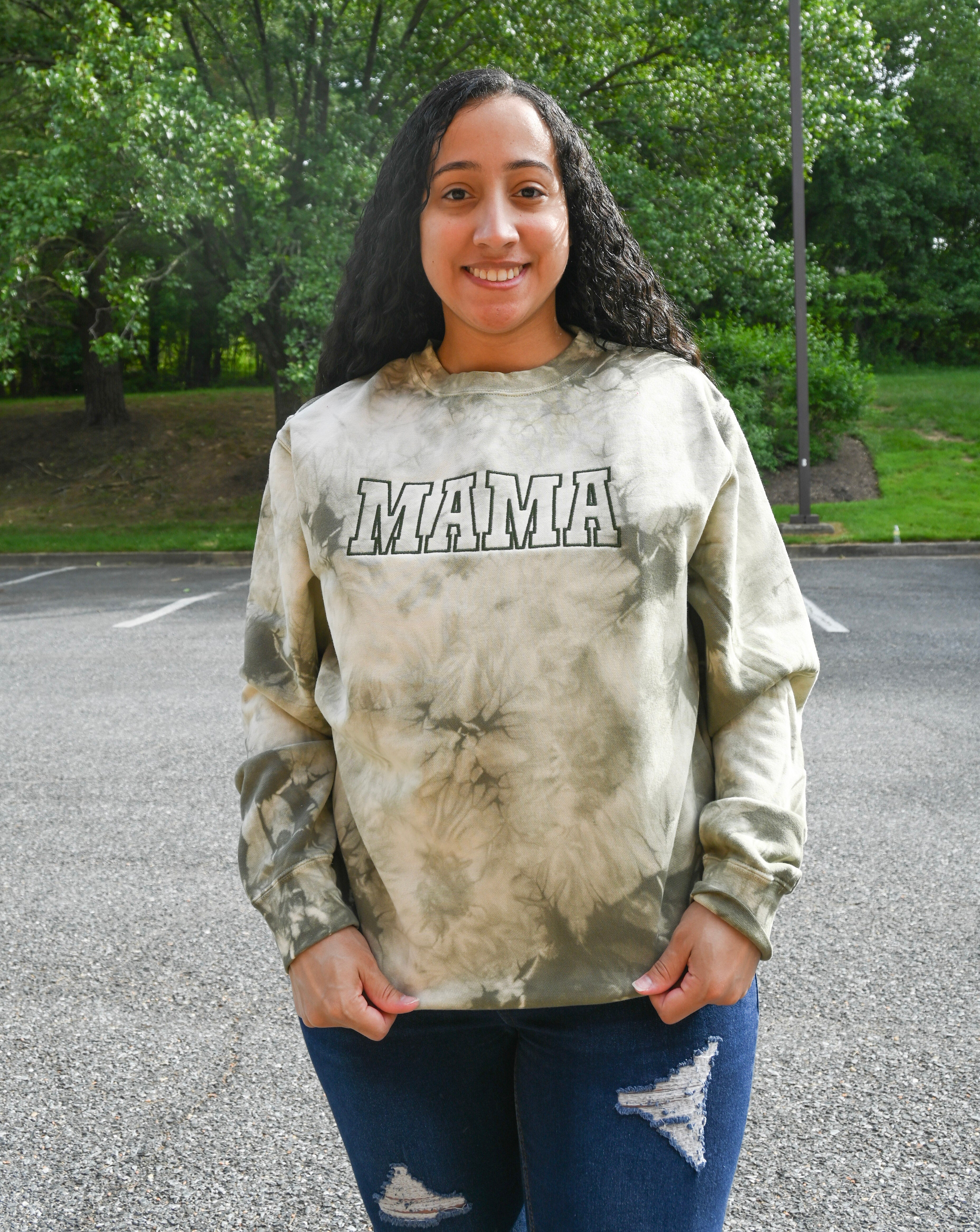 Mama tie dye hot sale sweatshirt