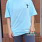 Puff Cross Embroidered Comfort Colors Tee