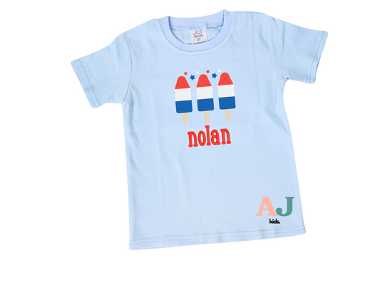 4th of July Popsicle Personalized Embroidered Shirt