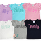 Girls Sketch Embroidered Name Personalized Shirt