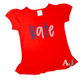 Girls Personalized Embroidered Red Ruffle Patriotic Shirt