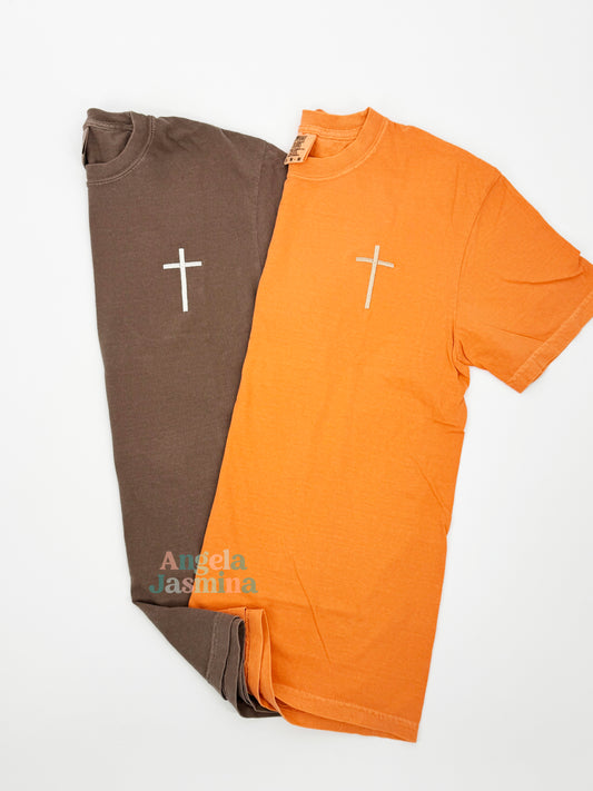 Cross Embroidered Comfort Colors Tee