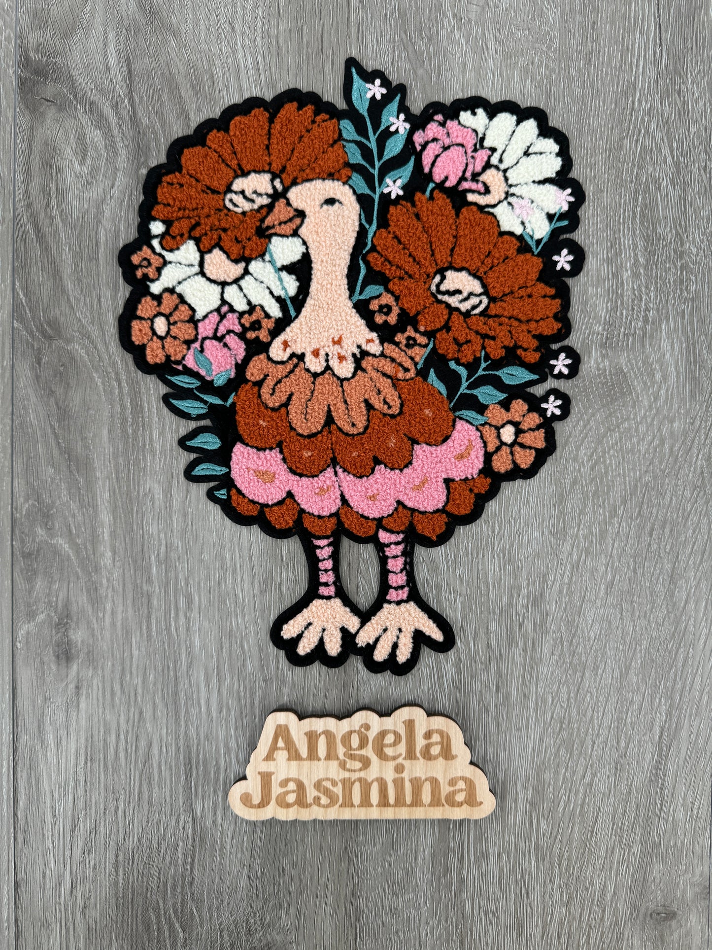 Floral Turkey Chenille Patch