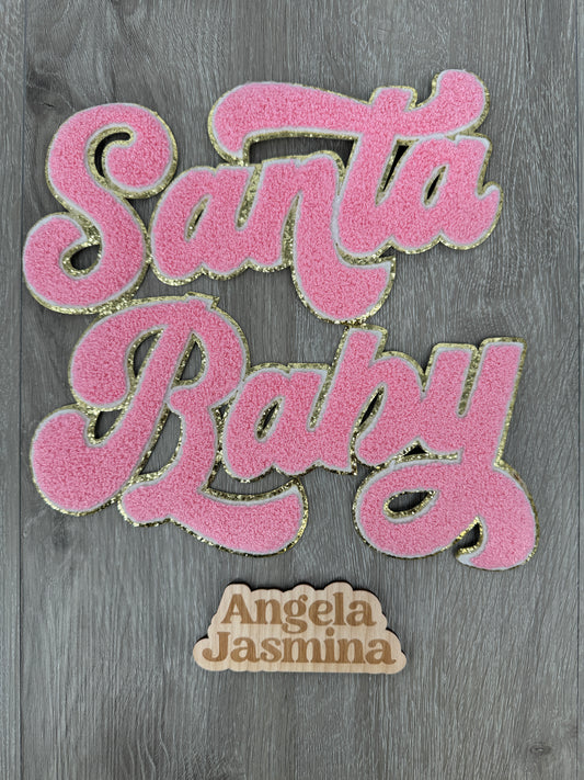 Pink Santa Baby Chenille Patch