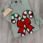 Candy Cane Sequins Bow Sweatshirt