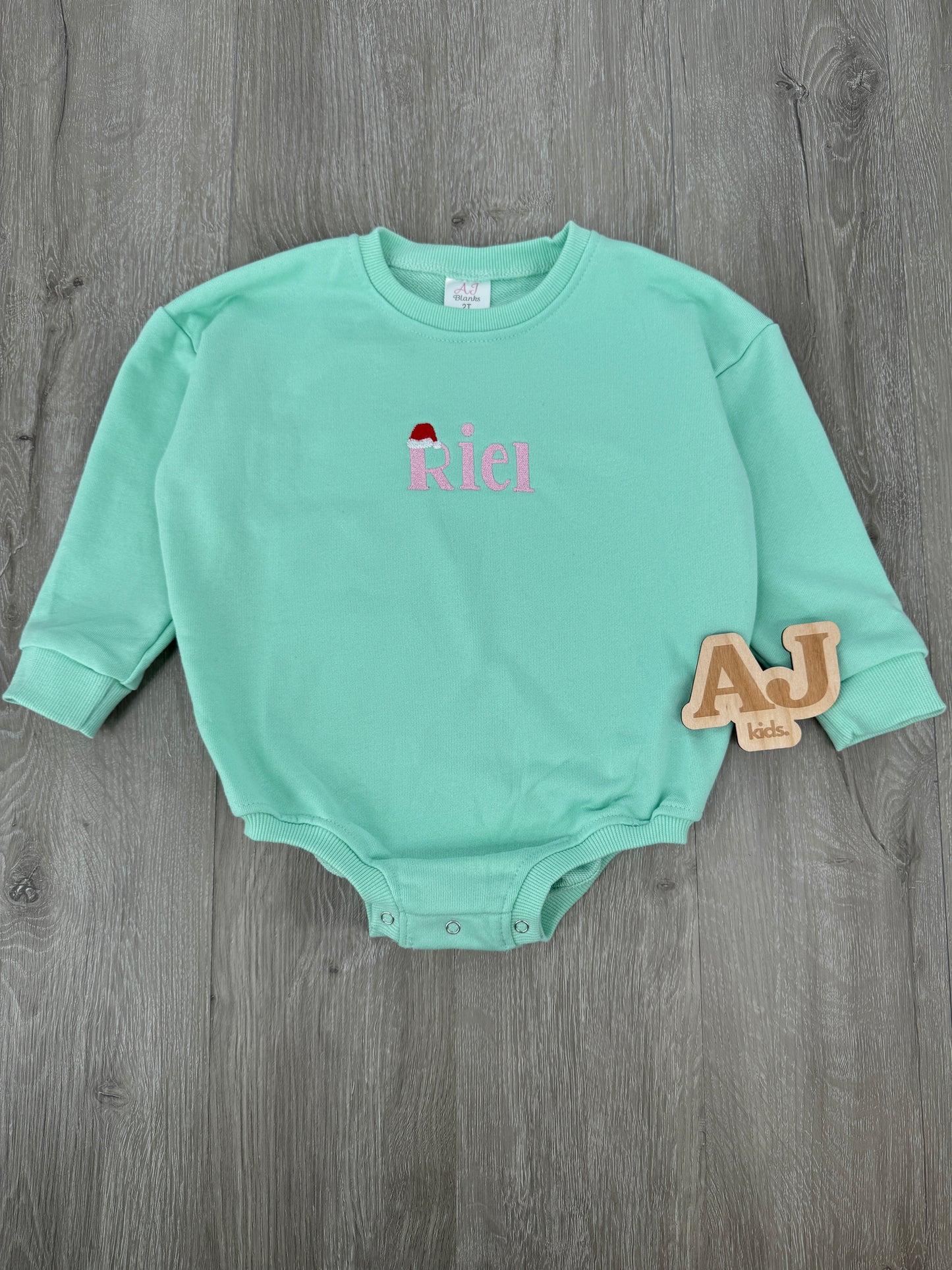 Personalized Christmas Name Sweatshirt Bubble Romper