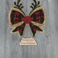 Reindeer Bow Sequin Patch