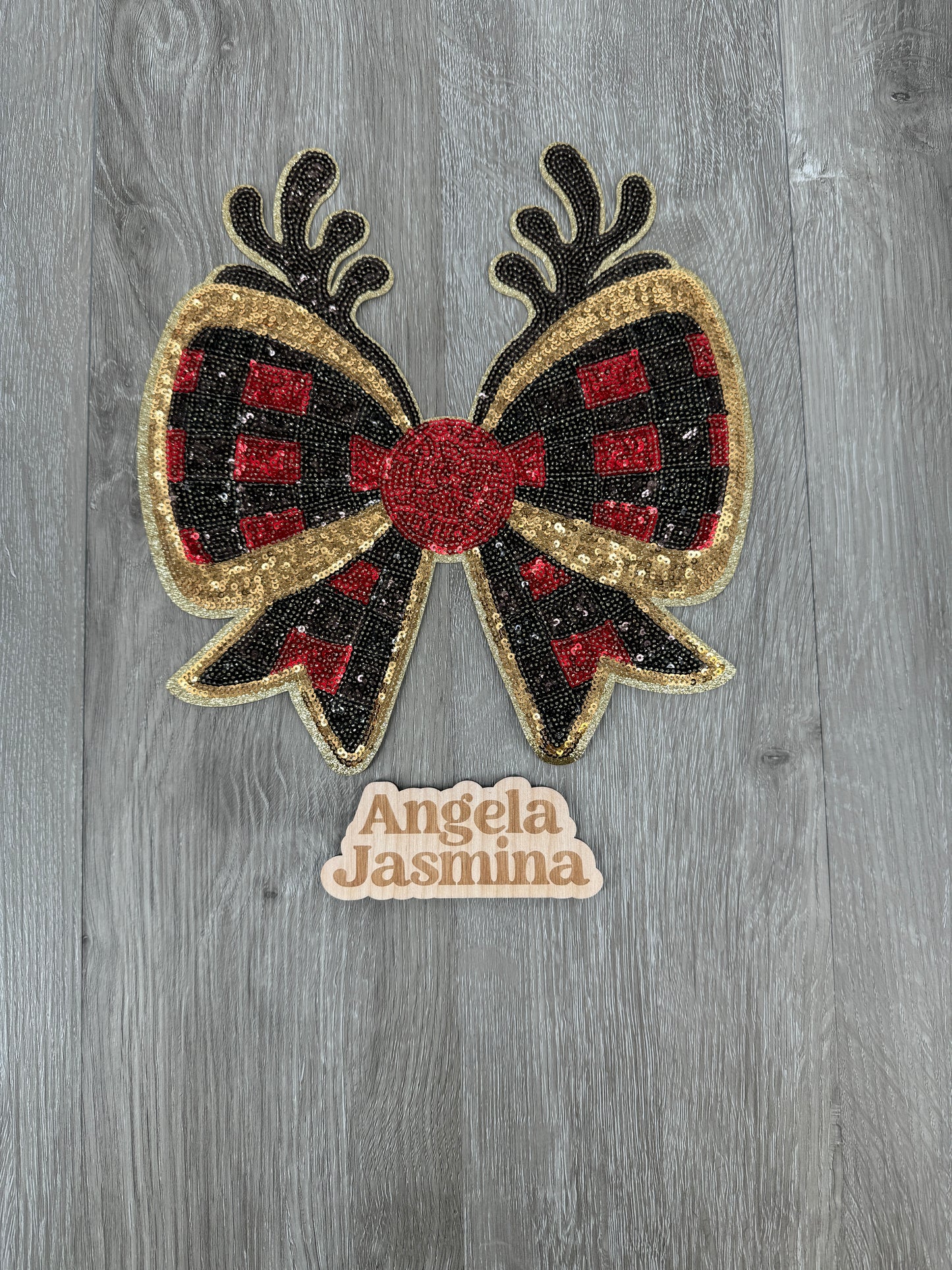 Reindeer Bow Sequin Patch