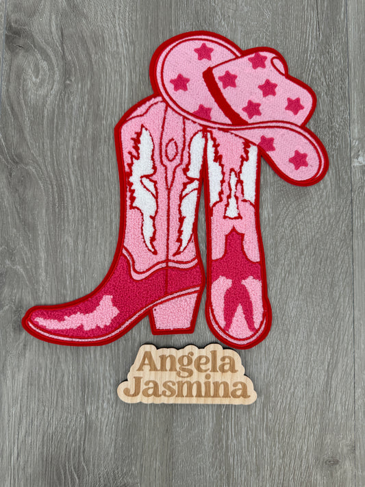 Western Cowboy Boots Chenille Patch