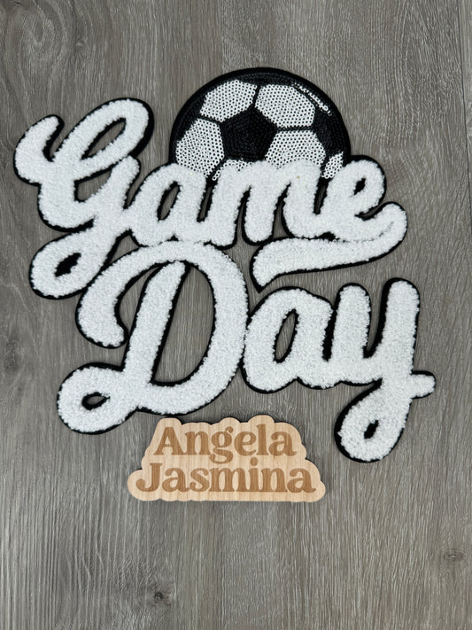 Soccer Game Day Sequins & Chenille Patch