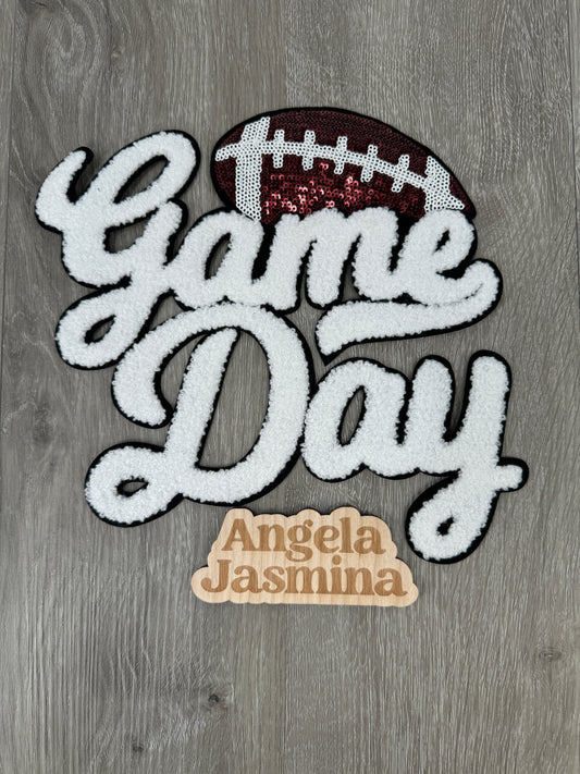 Football Game Day Sequins & Chenille Patch