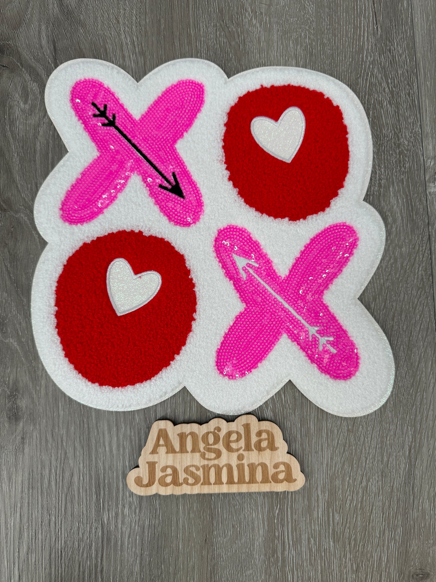 XOXO Arrow  Sequins and Chenille Patch