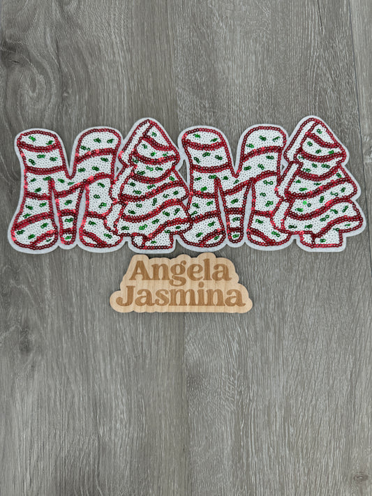 Christmas Cakes Mama Sequin Patch