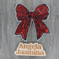 Red Side Bow Sequins Patch - 5.5 inch