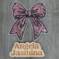 Pink Side Bow Sequins Patch - 5.5 inch