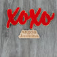 XOXO Script Red Gold Chenille Patch