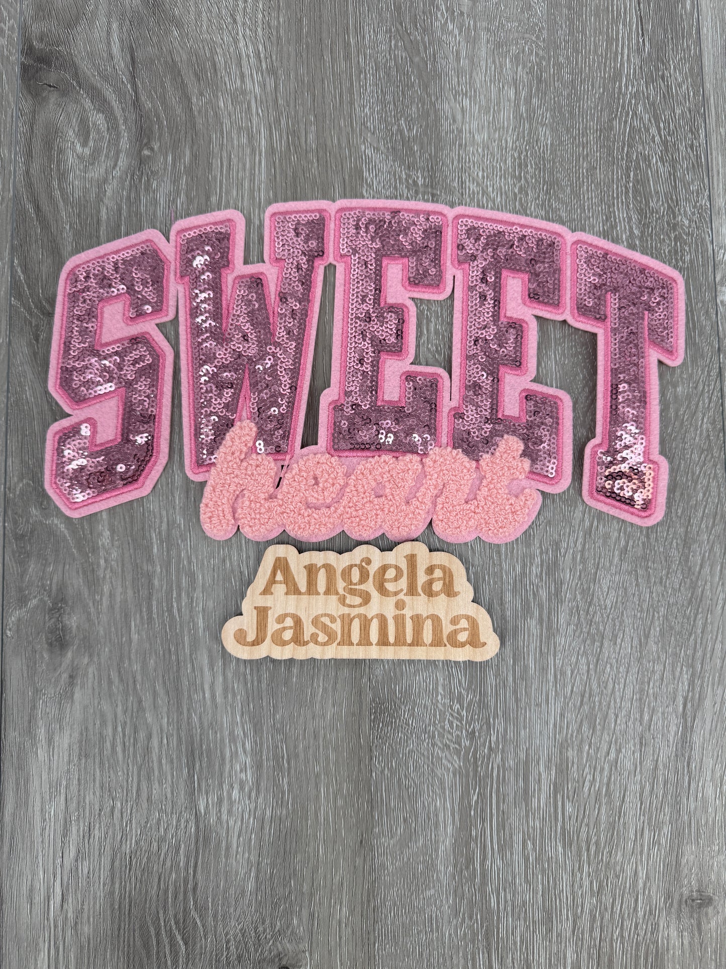 Sweet Heart Sequins and Chenille Patch