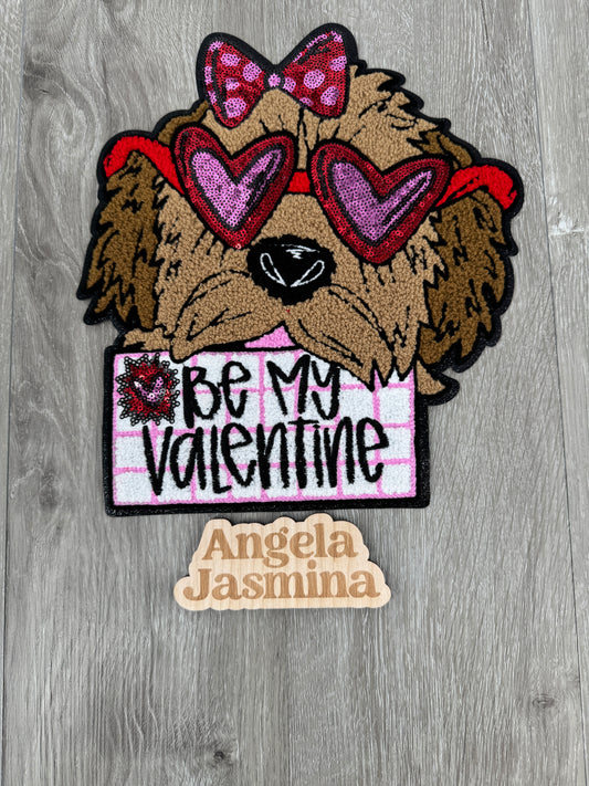 Be My Valentine Dog Chenille Patch