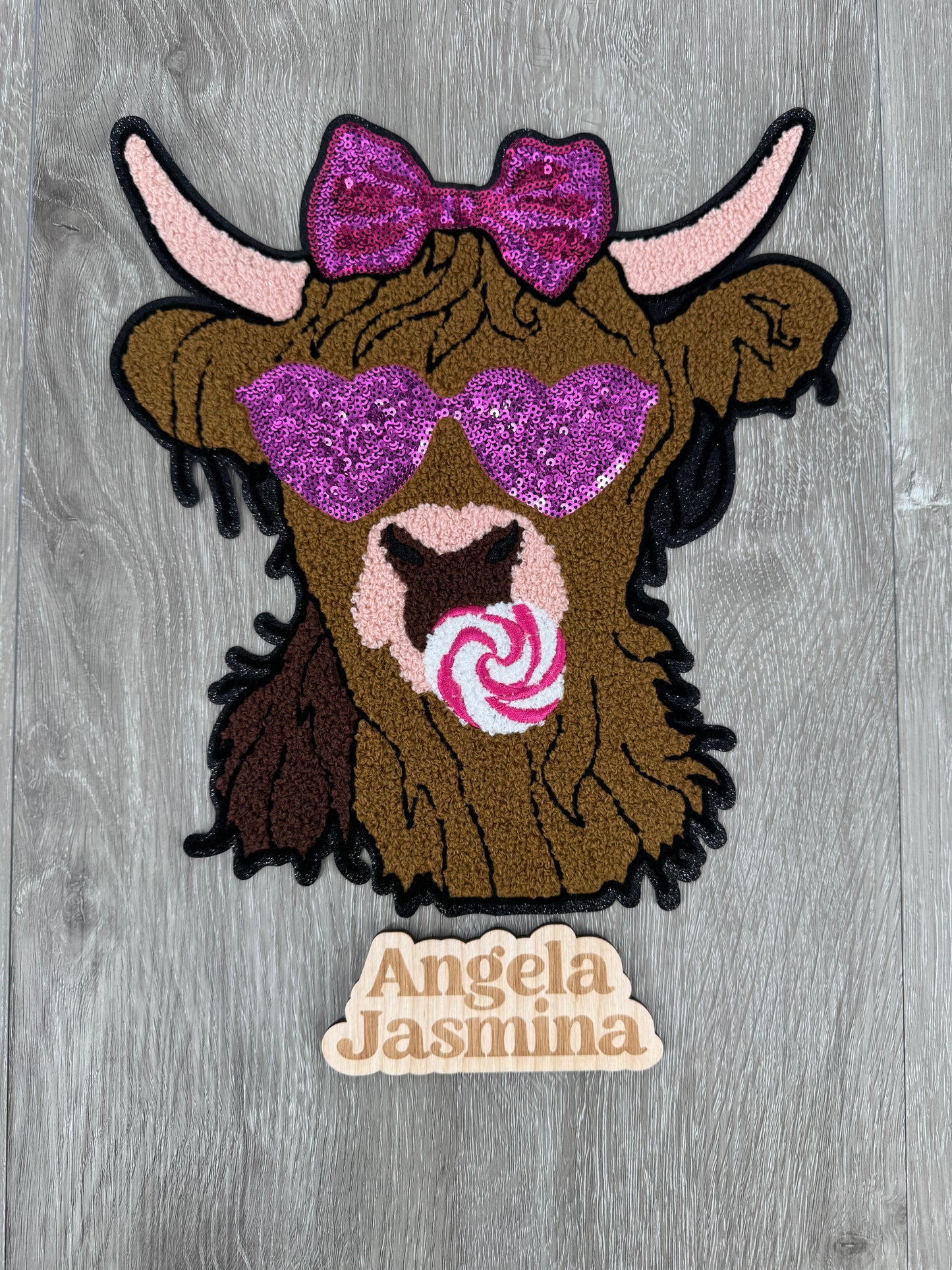 Valentine Cow with Bubblegum Chenille Patch