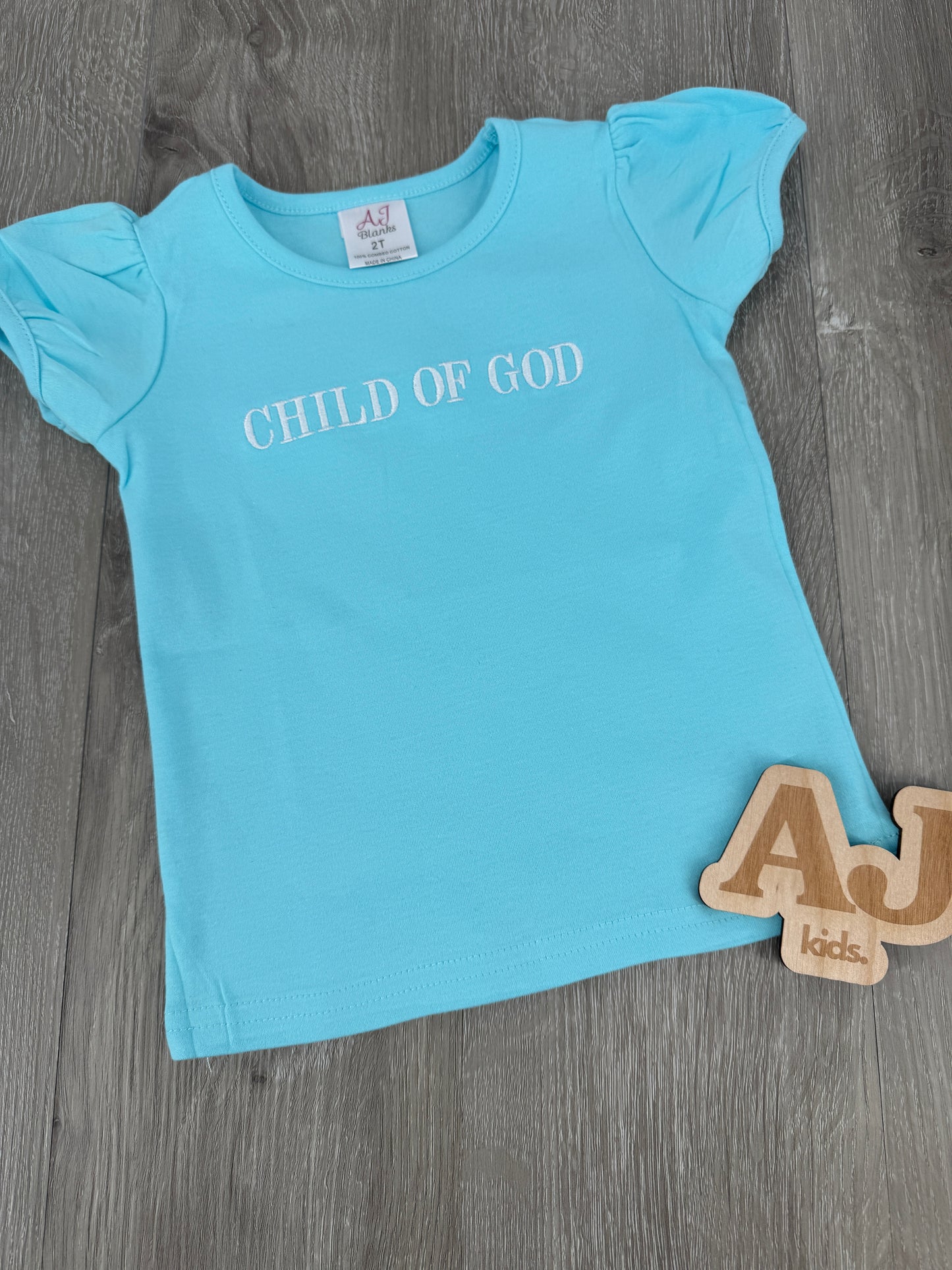 Girls Faith God is Good Jesus is King Embroidered Shirt