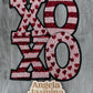 XOXO Pale Pink and Red Sequins Patch