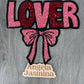 Lover Bow Pink and Red Sequins Patch