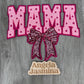 Mama Heart Bow Sequins and  Chenille Patch