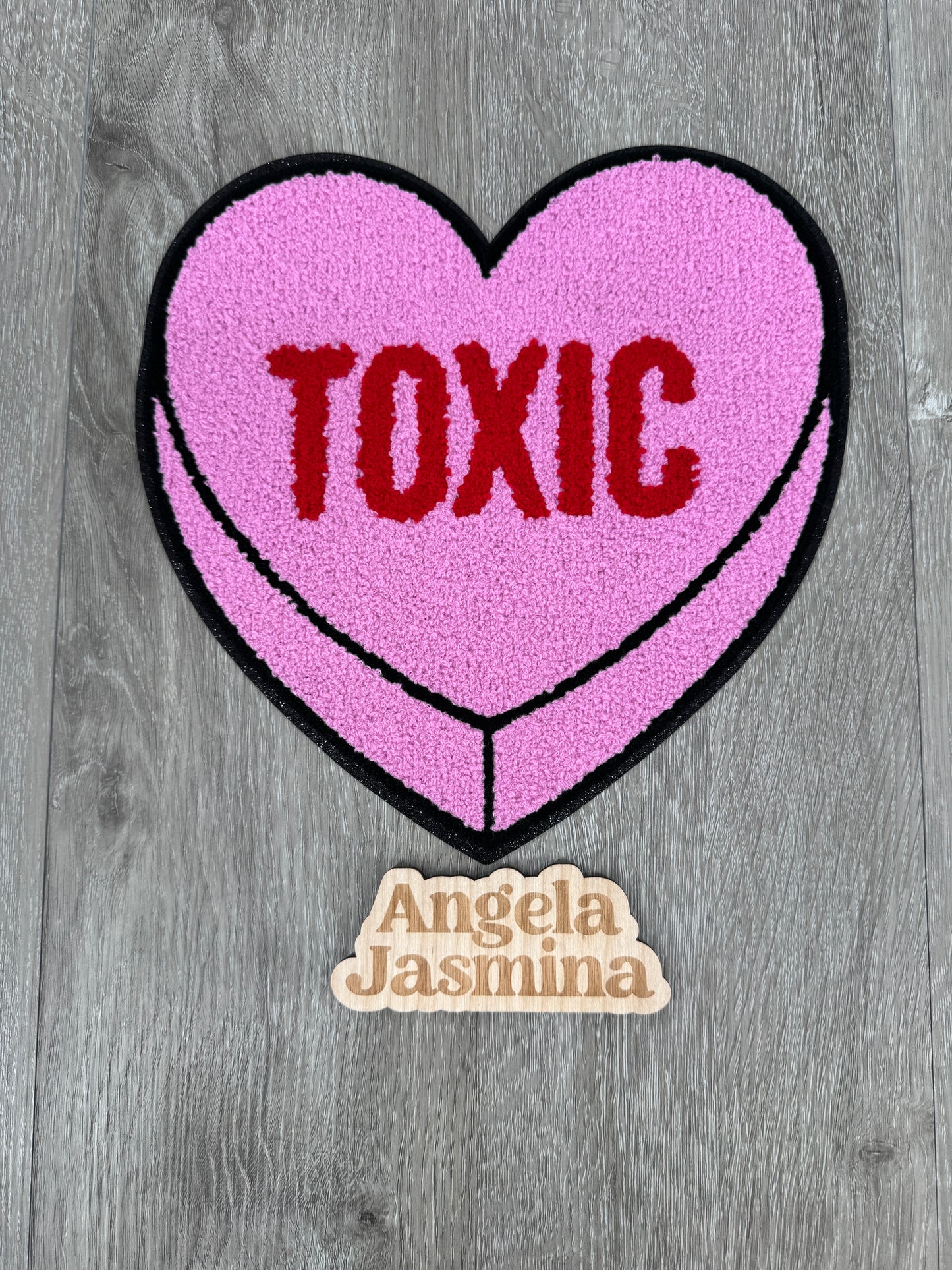 Toxic Candy Heart Chenille Patch