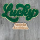 Retro Lucky Green Gold Chenille Patch