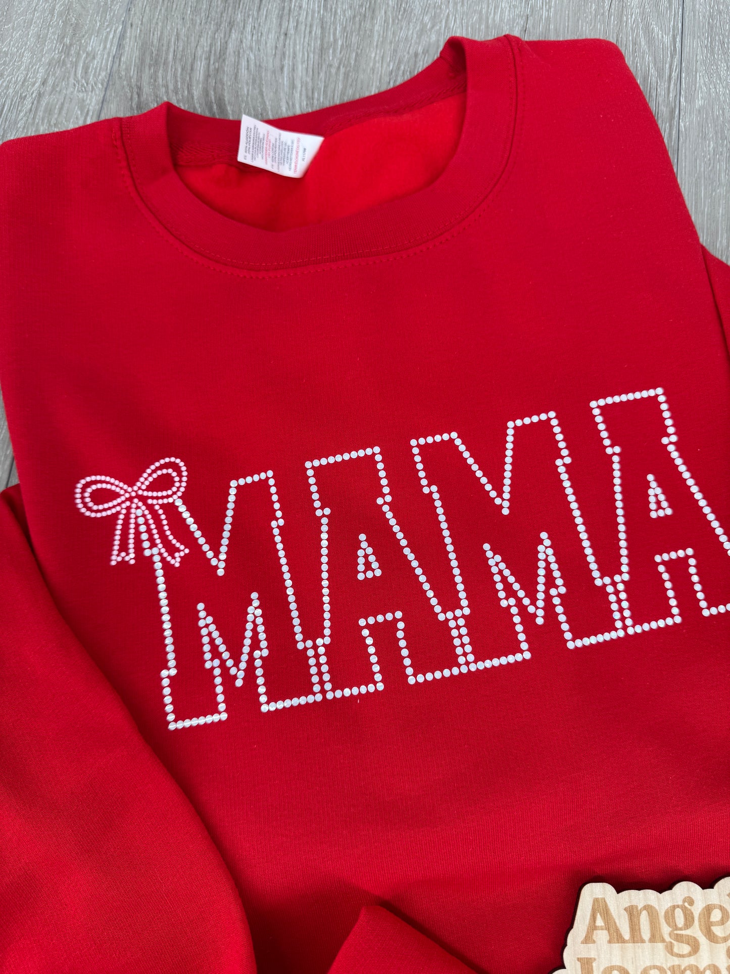 Red Bling Mama Bow Sweatshirt