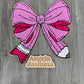 Pink Pencil Bow Chenille Patch