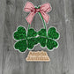 Shamrock Bow Sequins Patch