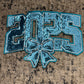 2025 Bow New Year Blue Sequin Patch