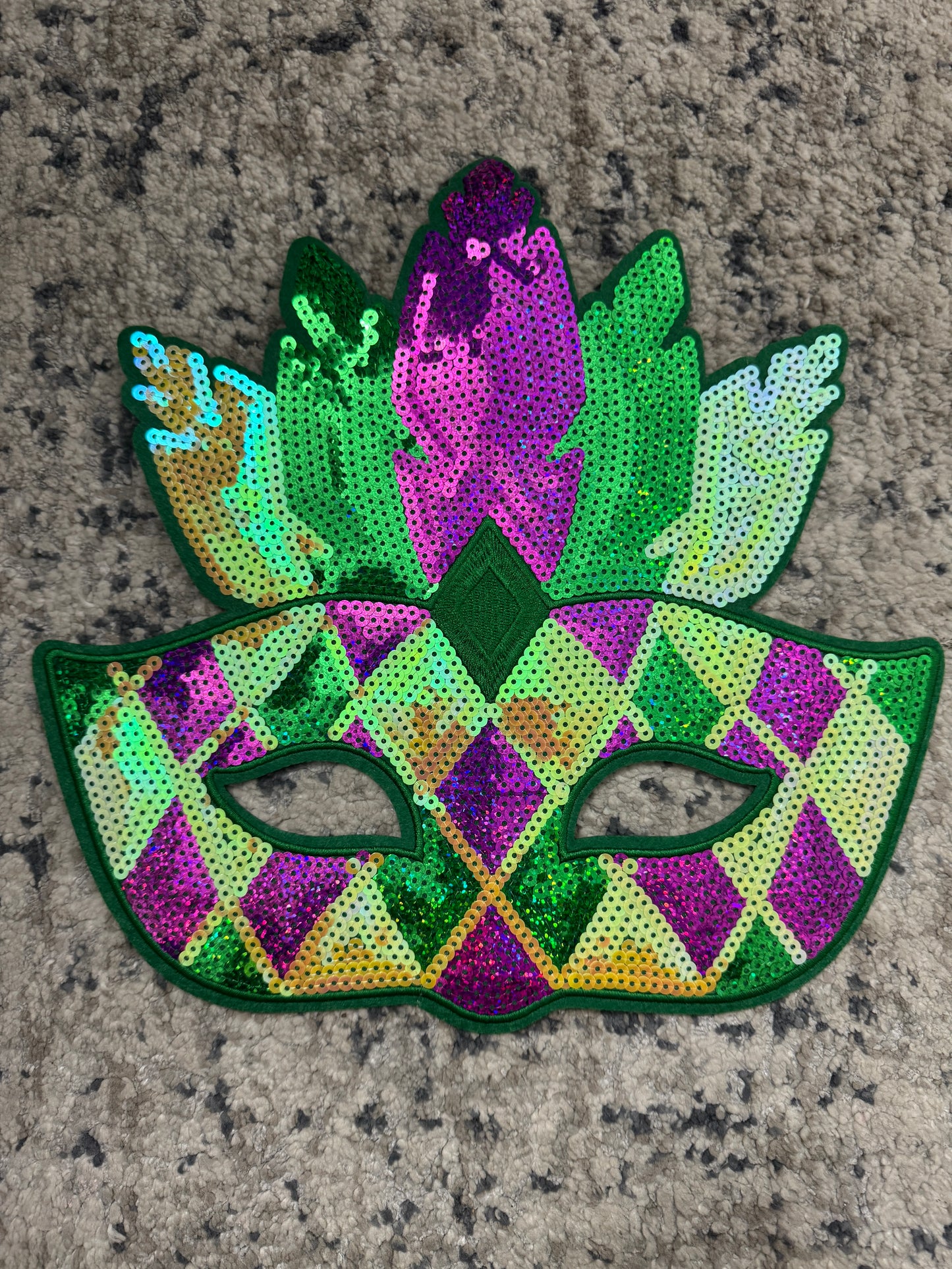 Mardi Gras Mask Sequins Patch