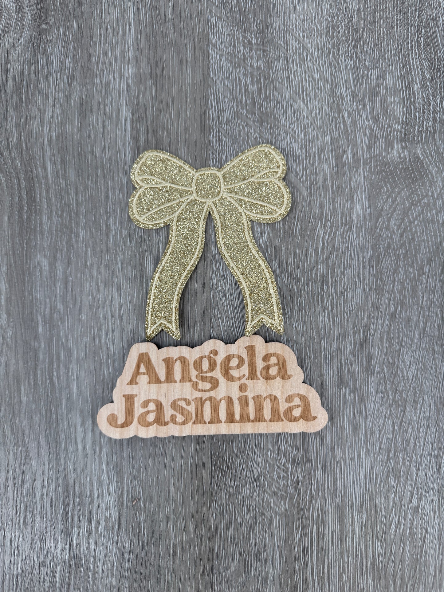 Gold Glitter Mini Bow Patch 4 inch