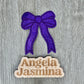 Purple Glitter Mini Bow Patch 4 inch