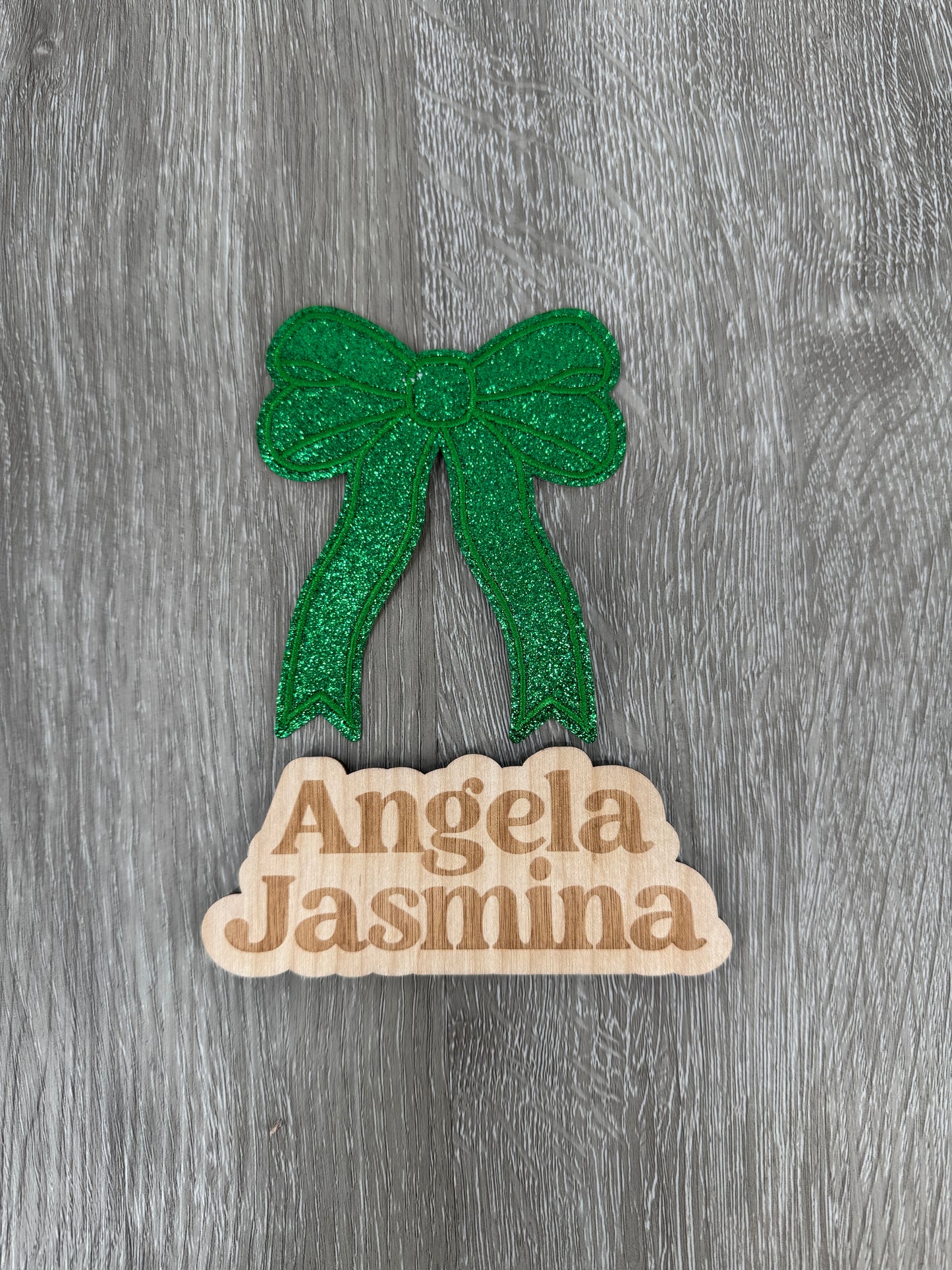 Green Glitter Mini Bow Patch 4 inch