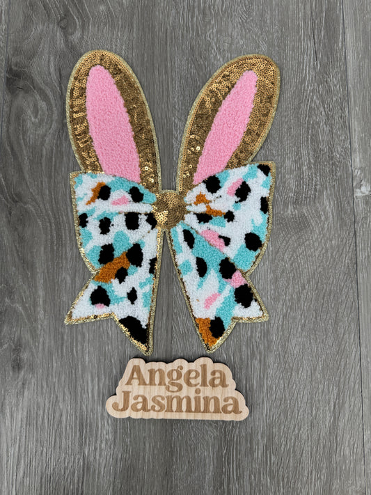 Easter Bunny Ear Bow Chenille Patch