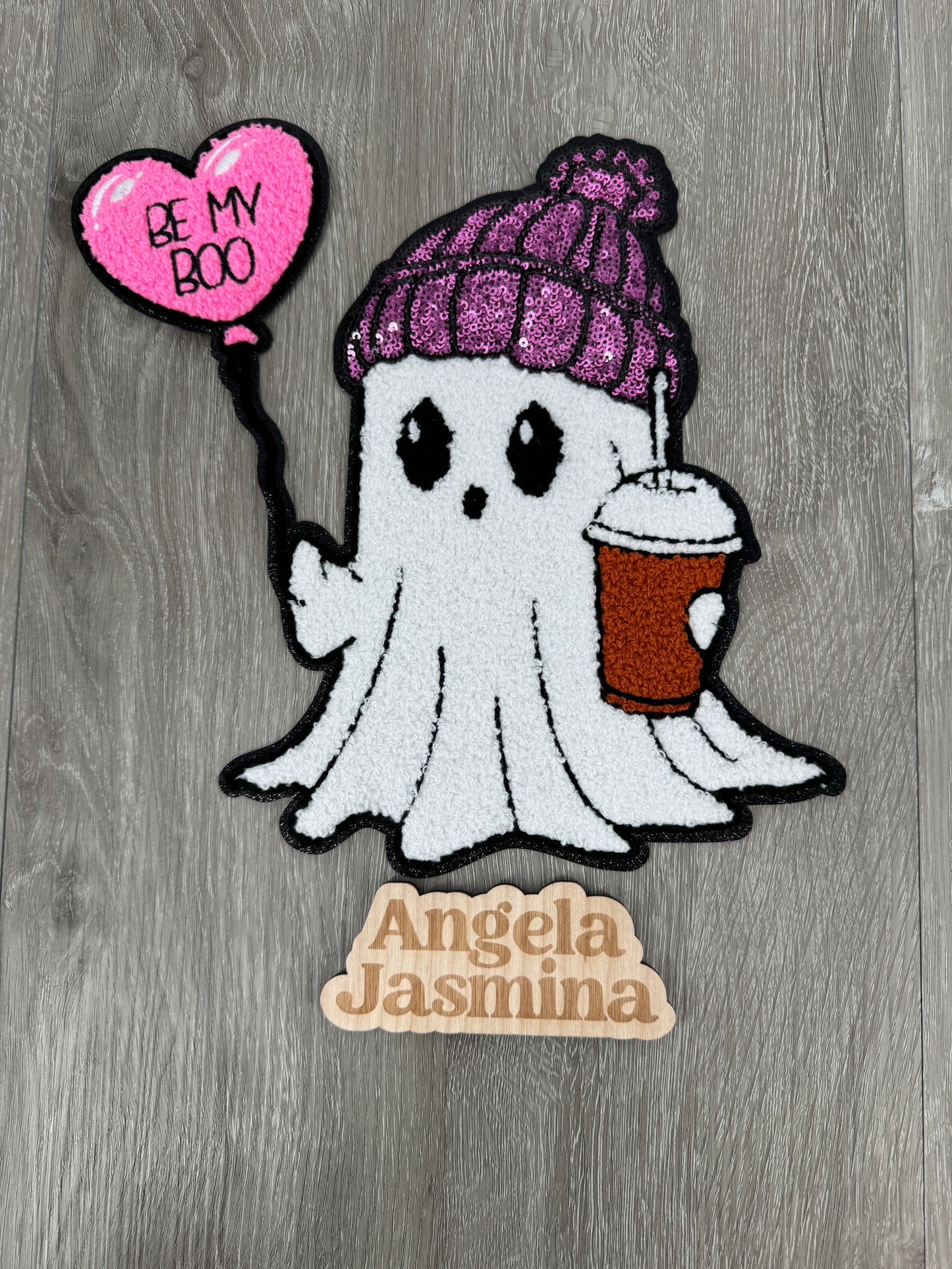 Be My Boo Ghost Valentine Chenille Patch