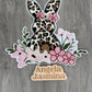 Easter Floral Bunny Chenille Patch