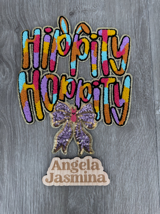 Hippity Hoppity Sequins and Chenille Patch