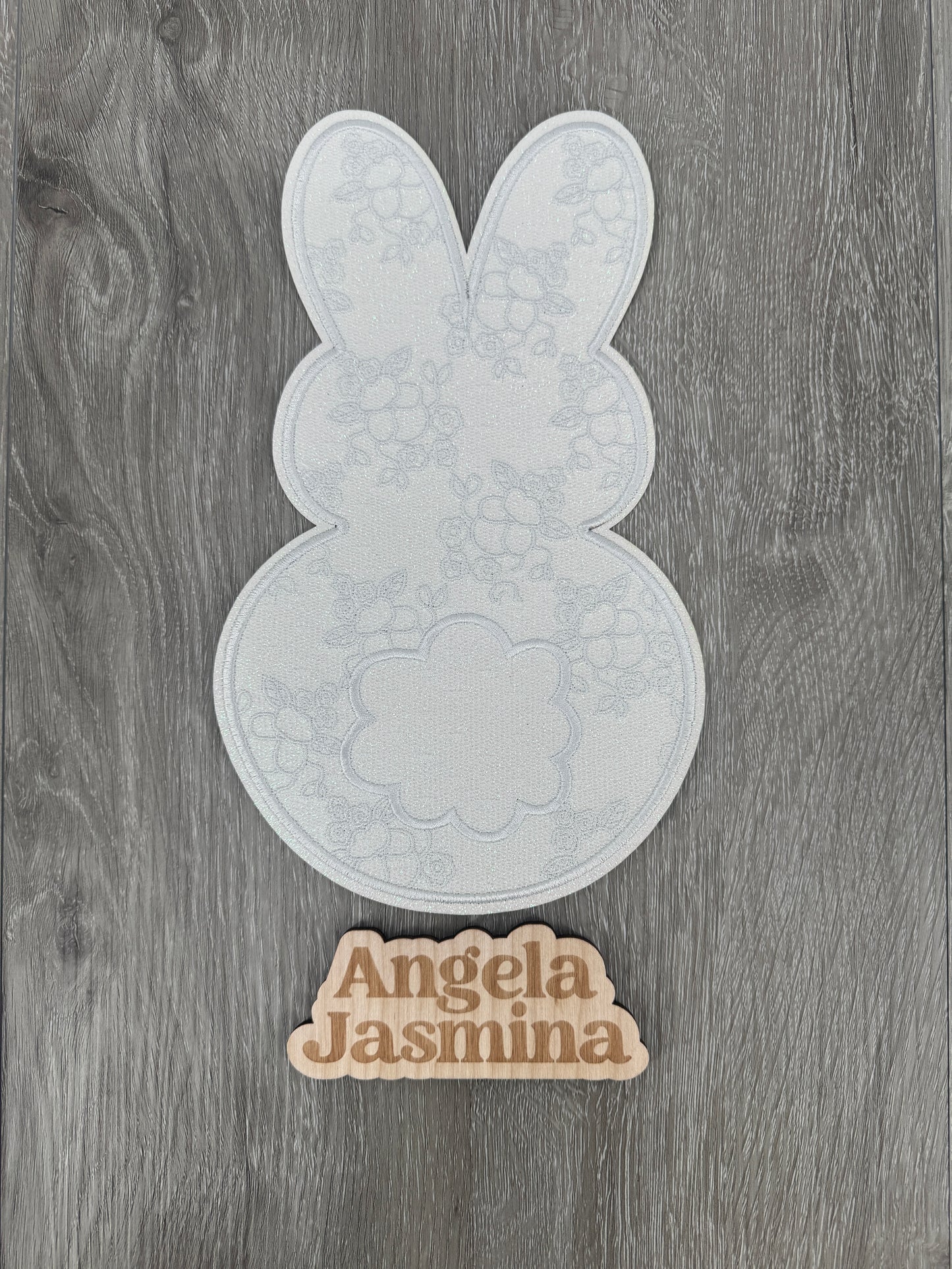 White Lace Easter Bunny Patch