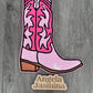 Western Cowboy Boot Sequins Patch