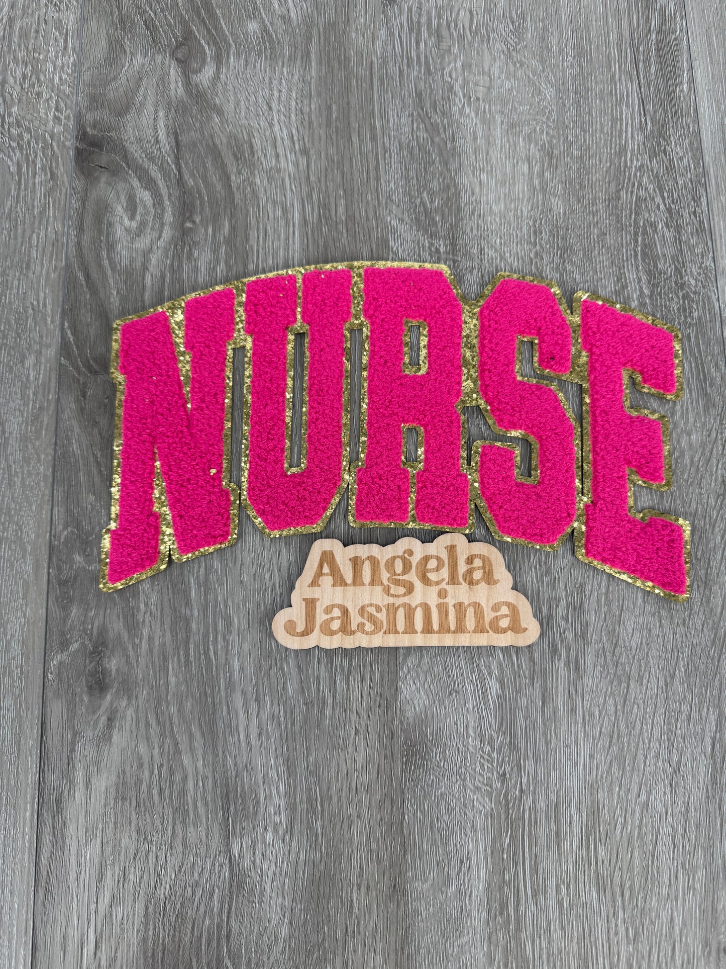 Pink & Gold Nurse Chenille Patch