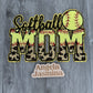 Softball Mom Cheetah Chenille Patch