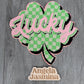 Checkered Lucky Shamrock Chenille Patch