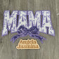 Lavender Mama Floral Bow Sequins and Chenille Patch