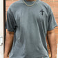 Puff Cross Embroidered Comfort Colors Tee