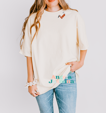 Boo Collar Embroidered Comfort Colors Shirt