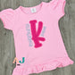 Pink Ruffle Girls Personalized Back To School Shirt